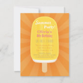 クールな夏のLollyのアイスキャンデーのアイスクリームのパーティー 招待状 (正面)