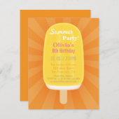 クールな夏のLollyのアイスキャンデーのアイスクリームのパーティー 招待状 (正面/裏面)