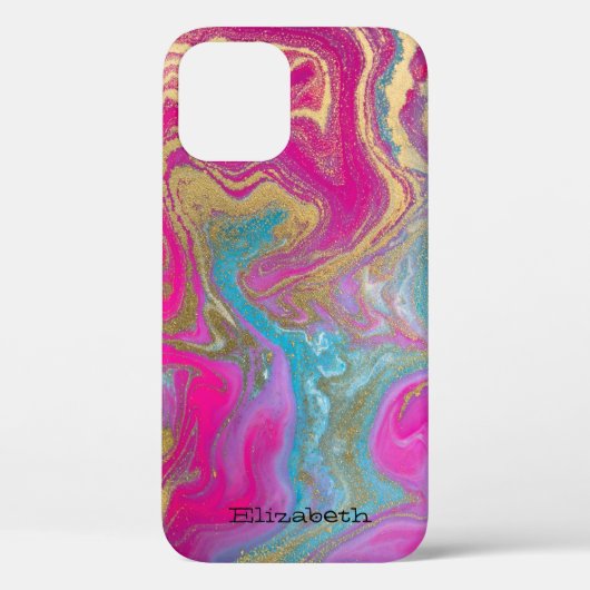 クールな大理石の石柄カラフルテクスチャーきらめき Case-Mate iPhoneケース (裏面)