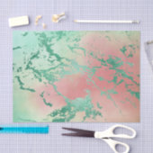 クールな大理石 | 愛らしいパステルコーラルとグリーンのオンブレ 薄葉紙 (クラフト)