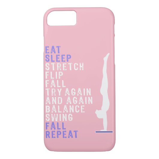 クールな女の子の体操のデザインは睡眠の体操を食べます Case-Mate iPhoneケース (裏面)