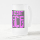 クールな姪のためのギフト: ピンクの世界の最もクールな姪 フロストグラスビールジョッキ (正面右)
