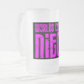 クールな姪のためのギフト: ピンクの世界の最もクールな姪 フロストグラスビールジョッキ (正面左)