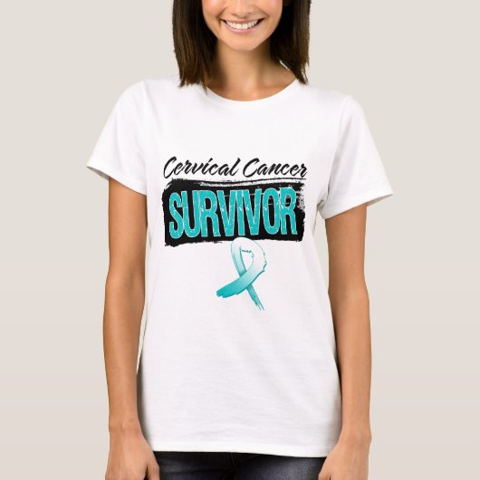 クールな子宮頸癌・の生存者 Tシャツ (正面)