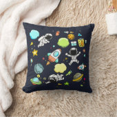 クールな宇宙テーマ - 宇宙飛行士とロケット船 クッション (ブランケット)