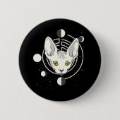 クールな宇宙猫の顔デザイン 缶バッジ (正面)