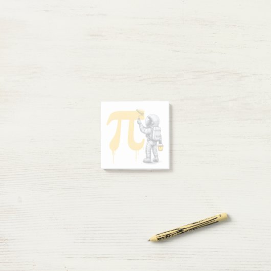 クールな宇宙飛行士によるπシンボルアート πの日 ポストイット (デスク上)
