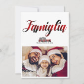 クールな家族のチェック柄クリスマスホリデー写真カード 招待状 (正面)