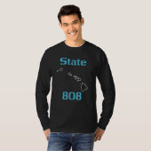 クールな州 808 ハワイの市外局番 Tシャツ (正面フル)