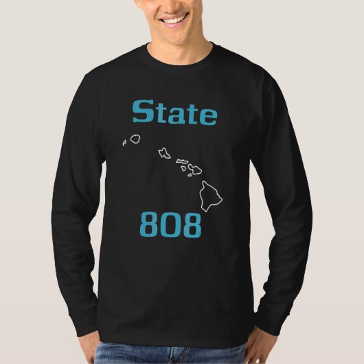 クールな州 808 ハワイの市外局番 Tシャツ (正面)