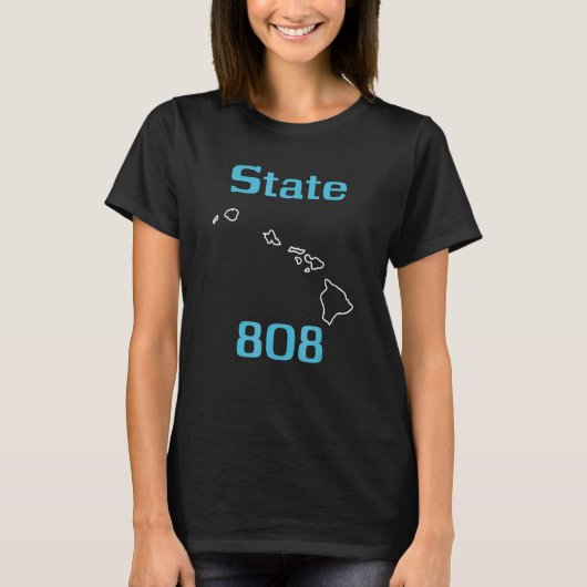 クールな州 808 ハワイの市外局番 Tシャツ (正面)