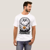 クールな幽霊のハロウィン ビンテージの彫刻Tシャツ アート_1 Tシャツ (正面フル)