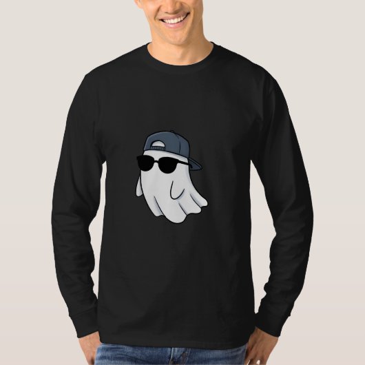 クールな幽霊 - ハロウィンパーティーデザイン Tシャツ (正面)
