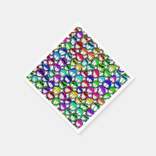 クールな微笑の顔のグループ スタンダードカクテルナプキン