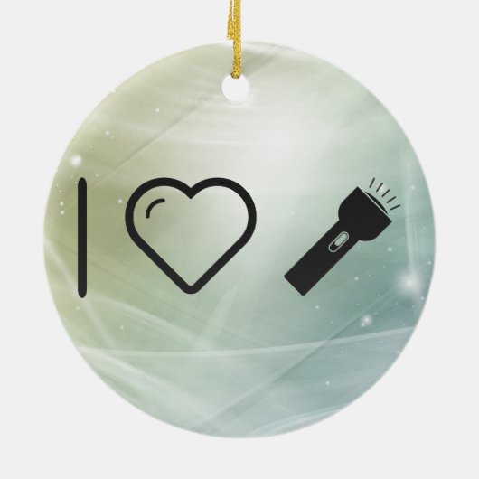 クールな懐中電燈の影 セラミックオーナメント (裏面)