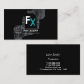 クールな手フレームのモノグラムの写真撮影の名刺 名刺 (正面/裏面)