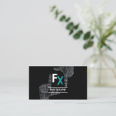 クールな手フレームのモノグラムの写真撮影の名刺 名刺 (スタンド正面)