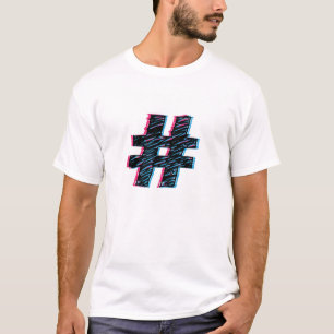 クールな手描きの3D効果Hashtag Tシャツ