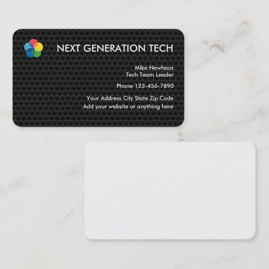 クールな技術のロゴの名刺 名刺 (正面/裏面)