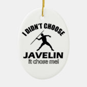 クールな投げ槍のデザイン セラミックオーナメント (正面)