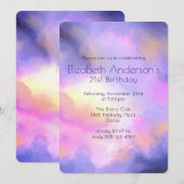 クールな抽象的な水彩の誕生日招待状 招待状 (正面/裏面)