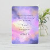 クールな抽象的な水彩の誕生日招待状 招待状 (スタンド正面)