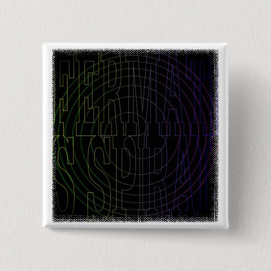 クールな数学のオタクの文字の芸術: Fermatの螺線形 缶バッジ (正面)