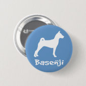 クールな文字とのBasenji (白で) 缶バッジ (正面&裏面)