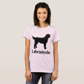 クールな文字とのLabradoodle (黒で) Tシャツ (正面フル)