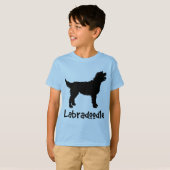 クールな文字とのLabradoodle (黒で) Tシャツ (正面フル)
