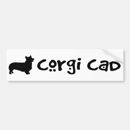 クールな文字のコーギーのタクシー バンパーステッカー (正面)