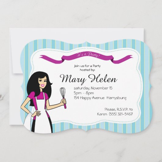 クールな料理のパーティーのパーソナライズな招待状 招待状 (正面)