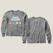 クールな新学期 ブラックTシャツ (デザイン 正面&背面)