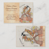 クールな日本のヴィンテージのukiyo-eの戦士の古いスクロール 名刺 (正面/裏面)