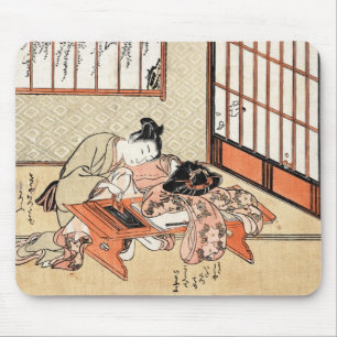 クールな日本のヴィンテージのukiyo-eの芸者スクロール マウスパッド