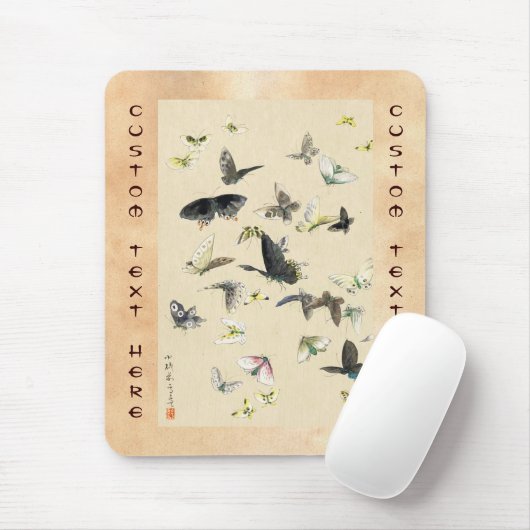 クールな日本のヴィンテージのukiyo-eの蝶スクロール マウスパッド (マウス)