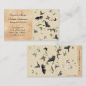 クールな日本のヴィンテージのukiyo-eの蝶スクロール 名刺 (正面/裏面)