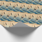 クールな日本のヴィンテージのukiyo-eクレーン鳥スクロール ラッピングペーパー (角)