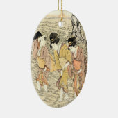 クールな日本のヴィンテージのukiyo-e 3の女性の海 セラミックオーナメント (右)