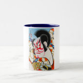 クールな日本の伝統的なkabukiの化粧のtadamasa ツートーンマグカップ (中央)
