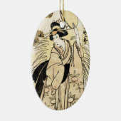 クールな日本の古いヴィンテージのukiy-oの芸者の入れ墨 セラミックオーナメント (右)