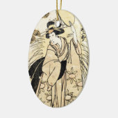 クールな日本の古いヴィンテージのukiy-oの芸者の入れ墨 セラミックオーナメント (左)