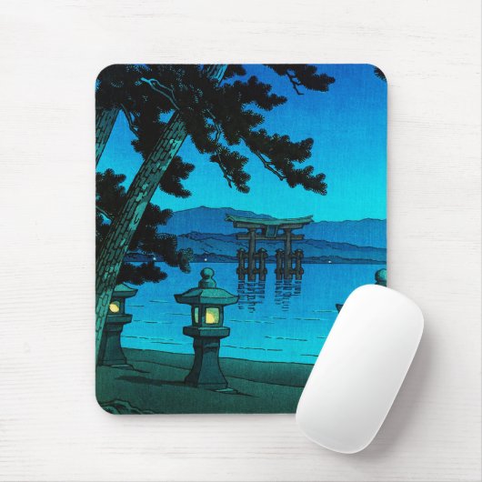 クールな日本の月明りの夜ゲートの海のhasuiのkawase マウスパッド (マウス)