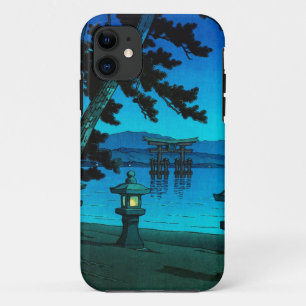 クールな日本の月明りの夜ゲートの海のhasuiのkawase iPhone 11 ケース