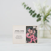 クールな日本の武士の英雄の戦士のヘビの戦い 名刺 (スタンド正面)