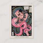 クールな日本の武士の英雄の戦士のヘビの戦い 名刺 (裏面)