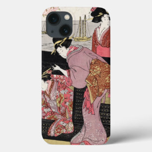 クールな日本のukiyo-eのトリオの芸者の女性スクロール iPhone 13ケース