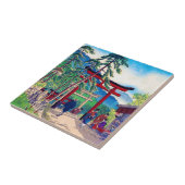 クールな日本山のトルスのゲートの人々の景色 タイル (側面)