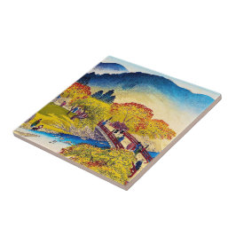 クールな日本山のフォールリバー橋景色 タイル