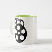 クールな映画フィルムの巻き枠 ツートーンマグカップ (正面左)